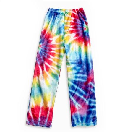 Top Trenz Tie Dye Primary Fuzzy Lounge Pants