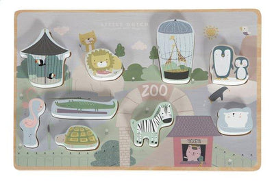 Little Dutch Wooden Zoo Puzzle 9Pcs