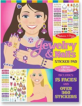Melissa & Doug Jewelry and Nails Glitter Sticker Pad