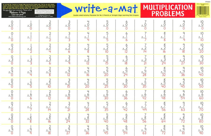 Multiplication Problems Write-A-Mat