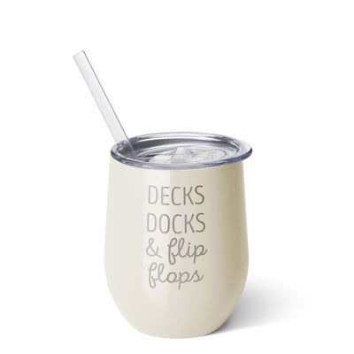 Swig 12oz Stemless Wine Cup Flip Flop Pearl