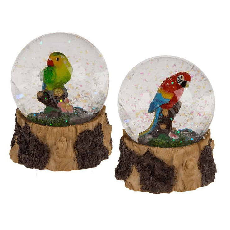 Papegaai Glitter Globe 2 assorted