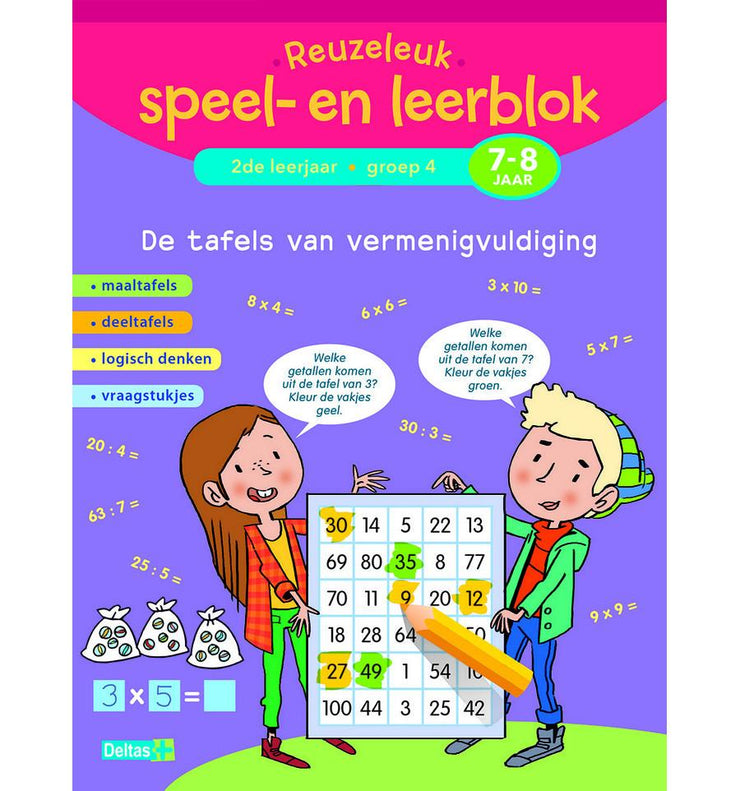 SPEEL EN LEERBLOK TAFELS EN VERMENIGVULDIGING 7-8 JAAR