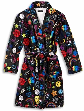 Top Trenz Fuzzy Bathrobe FLEEK Print