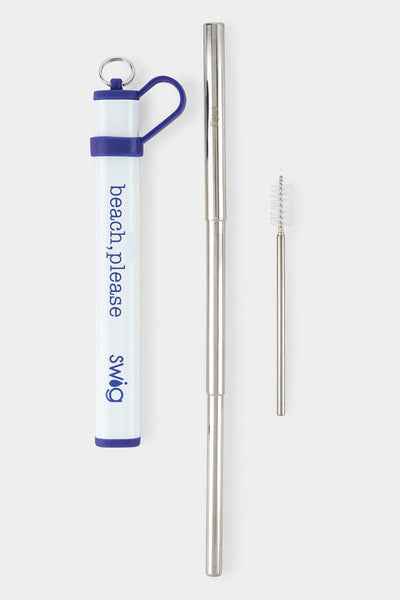 SWIG TELESCOPIC STAINLESS STEEL STRAW BEACH PLEASE