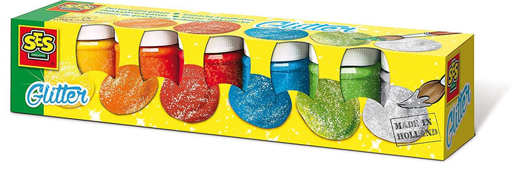 SES 00333 Plakkaatverf Glitter 6x50ml