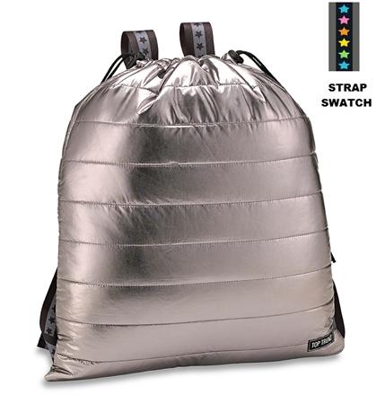 Top Tenz Metallic Puffer Sling Backpack Bag