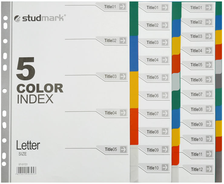 INDEX DIVIDERS LETTERSIZE 10PC