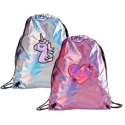 Top Trenz Metallic Drawstring Sling Bag