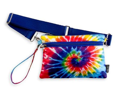 Top Trenz Tie Dye Spiral Puffer 2 in 1 Pouch or Belt Bag