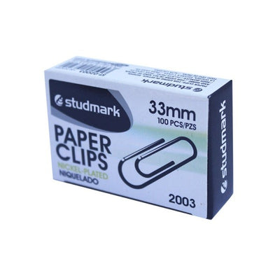 STUDMARK PAPERCLIPS 33MM #1 100/BOX
