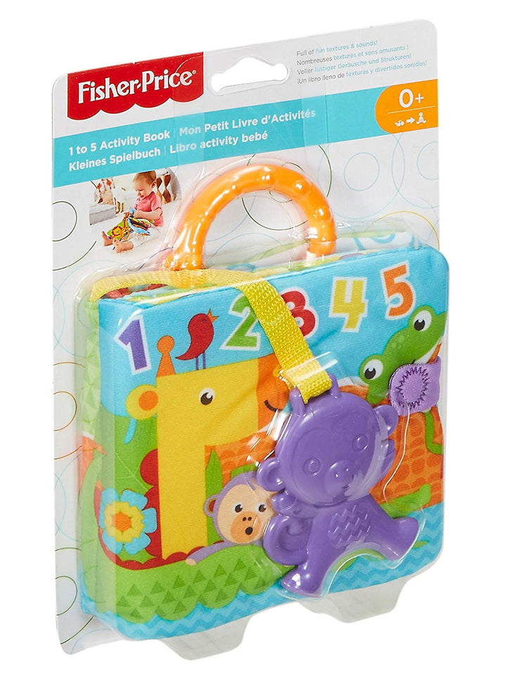 fisher price  1 TO 5 ACTIVITY BOOK with monkey teether