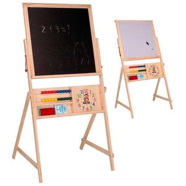 SCHOOLBORD HOUT 2 IN 1 115x56.5x50 CM