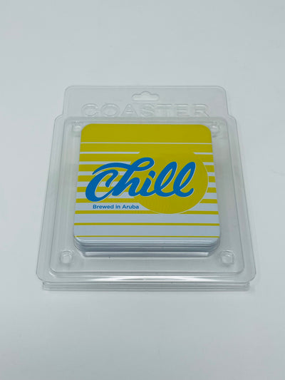 TINPLT SQ COASTER CHILL