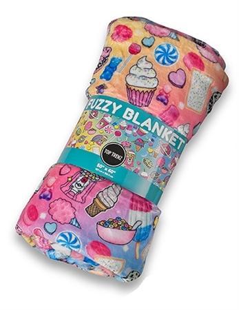 Top Trenz Fuzzy Blanket Planet Sweets 50" x 60"