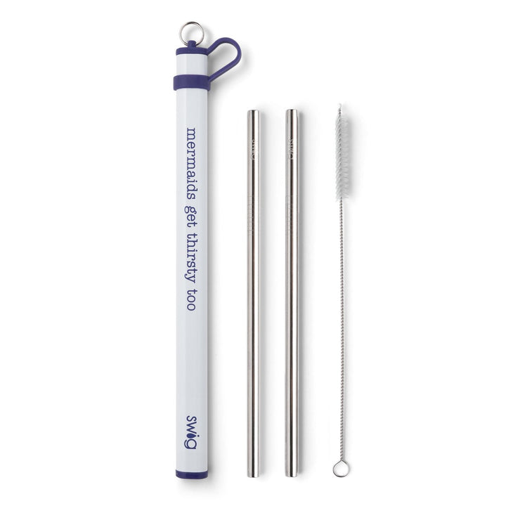 SWIG STAINLESS STEEL STRAW SET-MERMAIDS GET THIRSTY TOO