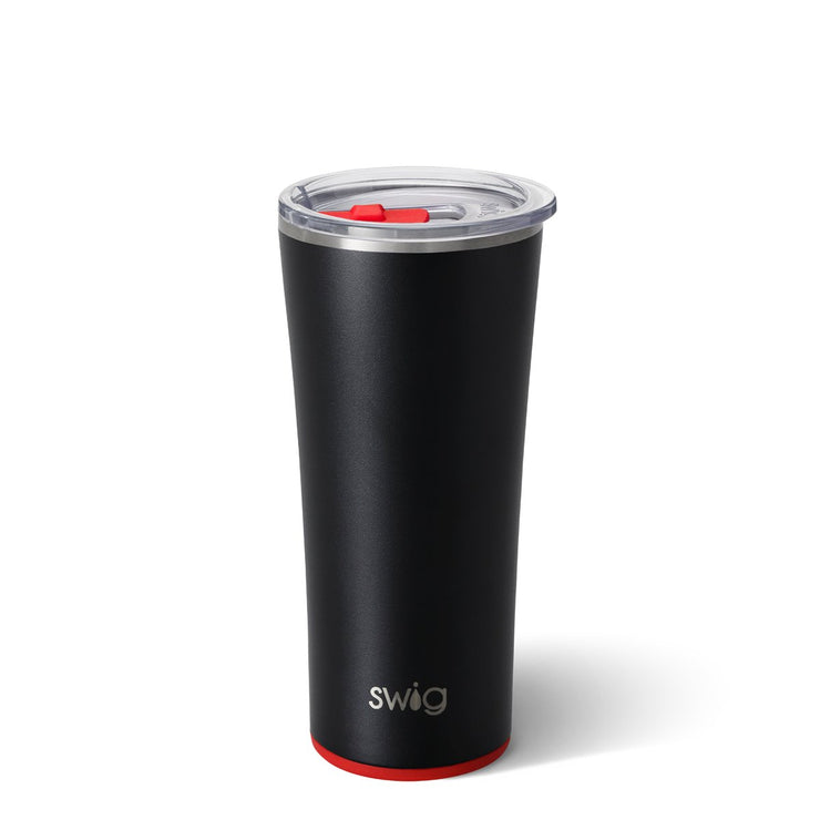 SWIG 22OZ TUMBLER-MATTE BLACK/RED