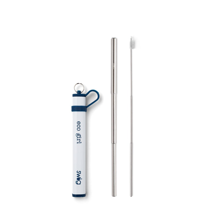 SWIG TELESCOPIC STAINLESS STEEL STRAW SET ECO GIRL